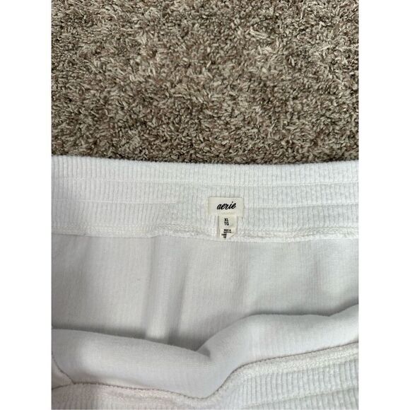 aerie wonder mini skirt white pull on ribbed knit pockets stretch womens size XL - Picture 5 of 10
